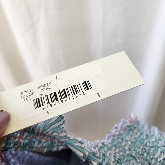 Petersyn NWT Kinsey Smocked Off-Shoulder Top REVOLVE M Blue Cottagecore Kidcore - Picture 5 of 12